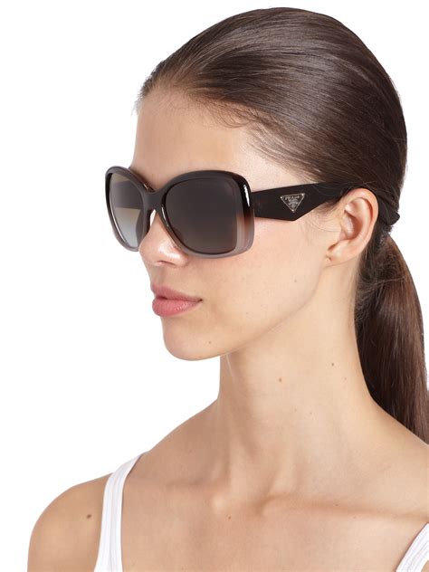 Prada Eyewear: Brown Square Sunglasses 